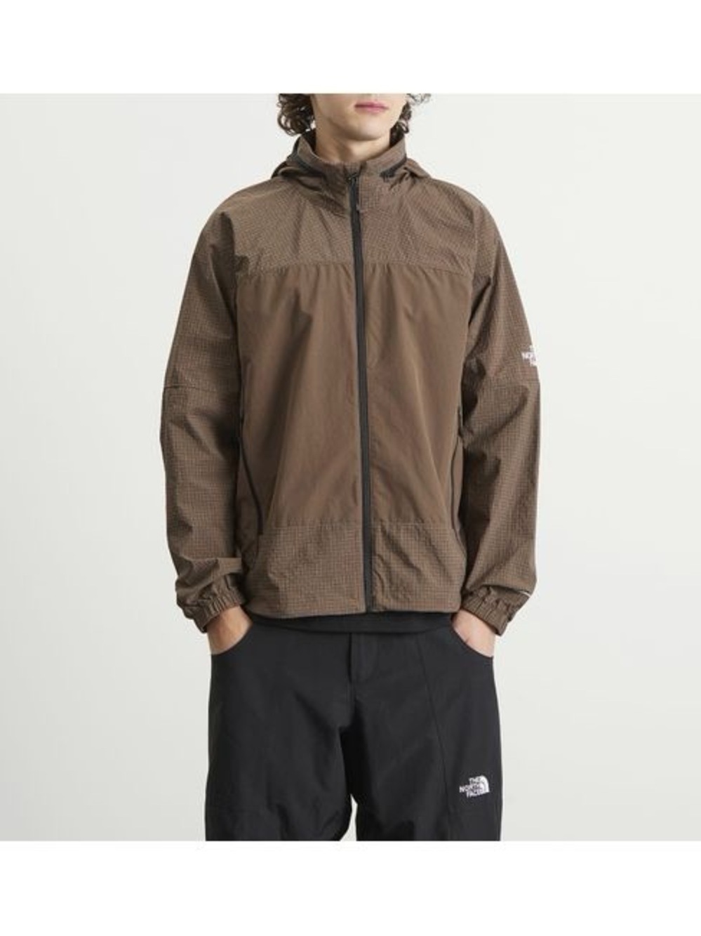 The North Face Brown Hooded Windbreaker Jacket